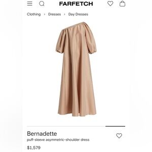 Bernadette Asymmetric-Shoulder Maxi Dress/Gown in Tan